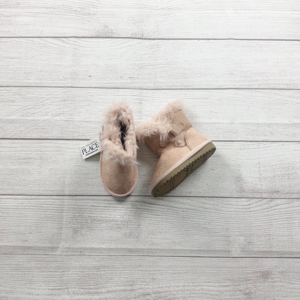 The Children’s Place Toddler Girls Boots Pink Faux Fur Suede Winter Booties 5